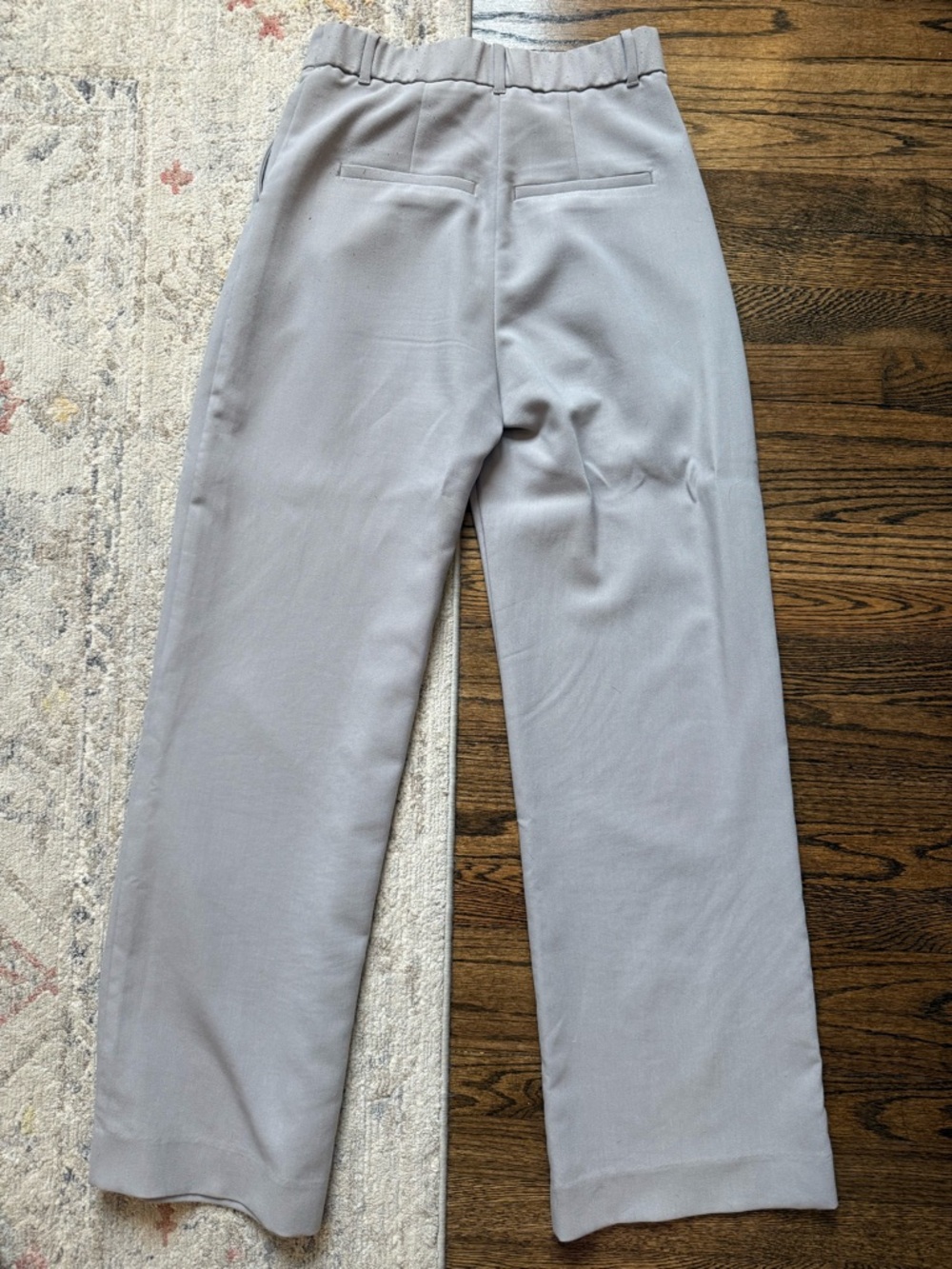Abercrombie & Fitch Light Gray High-Rise Straight Trousers